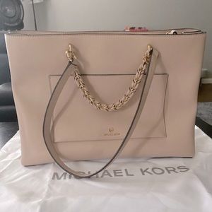 Michael Kors soft pink leather tote